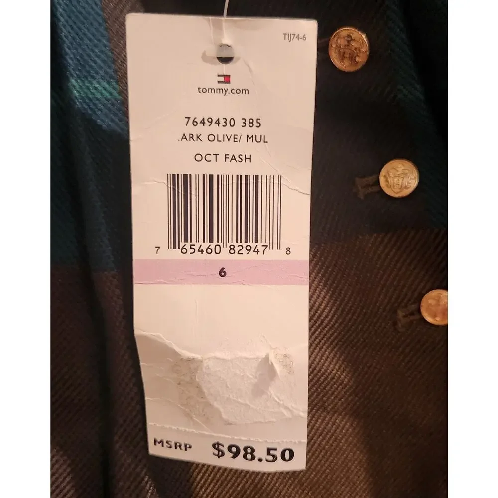 Tommy Hilfiger Green Brown Plaid Pleated Skirt    Wms‎ 6